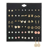 Women's Metal Floret Microinlay Alloy Earrings Set