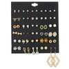 Women's Metal Floret Microinlay Alloy Earrings Set