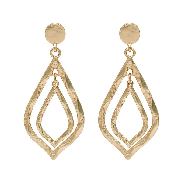 Women's Metal Flower Earrings Vintage Geometric Statement Jewelry With Exaggerated Fashion Design For Wholesale