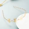 Women's Metal Flower Headband With Pearl Accents Electroplated Hair Hoop For Elegant Hair Styling