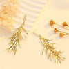 Women's Metal Flower Wheat Tassel Drop Earrings With Electroplated Finish Exaggerated Statement Design And Versatile Fashion Style