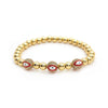Women's Metal Geometric Handwoven Microinlaid Beads Devil's Eye Bracelet Jewelry