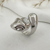 Women's Metal Geometric Liquid Metal Pleated Opening Ring With Electroplating