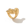 Women's Metal Geometric Liquid Metal Pleated Opening Ring With Electroplating