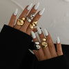 Women's Metal Geometric Liquid Metal Pleated Opening Ring With Electroplating