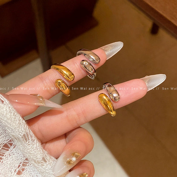 Women's Metal Geometric Open Ring With Electroplating