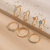 Women's Metal Geometric Pattern Electroplated Irregular Gem Ring