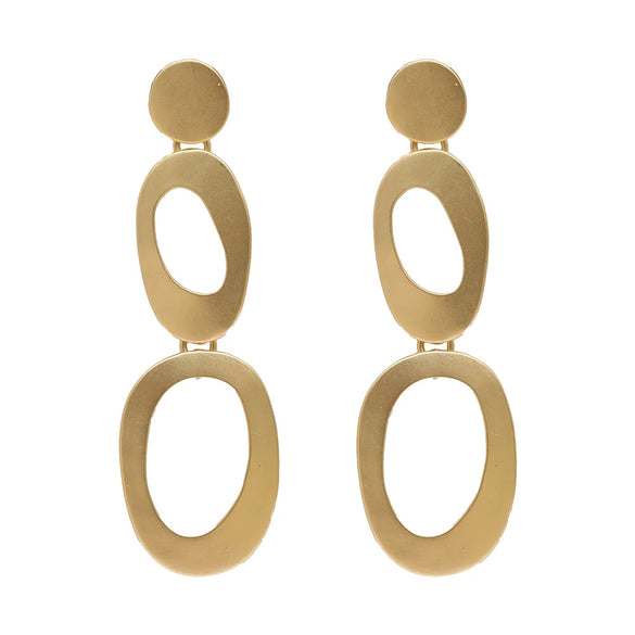 Women's Metal Geometric Statement Earrings Minimalist Retro Design Elegant Bold Fashion Jewelry Wholesale