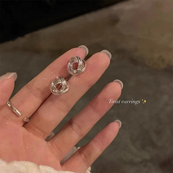 Women's Metal Geometric Style Electroplated Twist Earrings