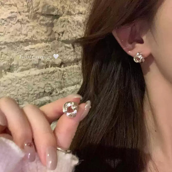 Women's Metal Geometric Style Electroplated Twist Earrings