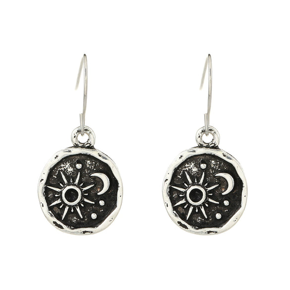 Women's Metal Geometric Sun Moon Earrings Alloy Electroplating