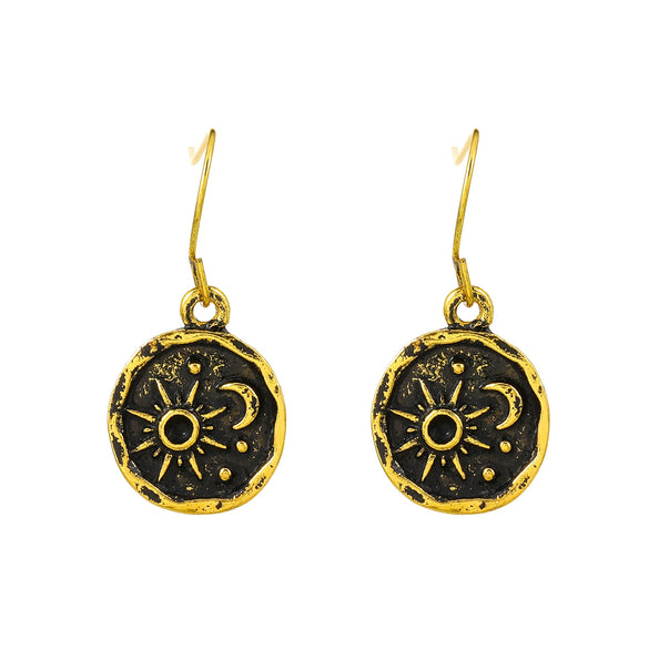 Women's Metal Geometric Sun Moon Earrings Alloy Electroplating