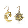 Women's Metal Geometric Sun Moon Earrings Alloy Electroplating