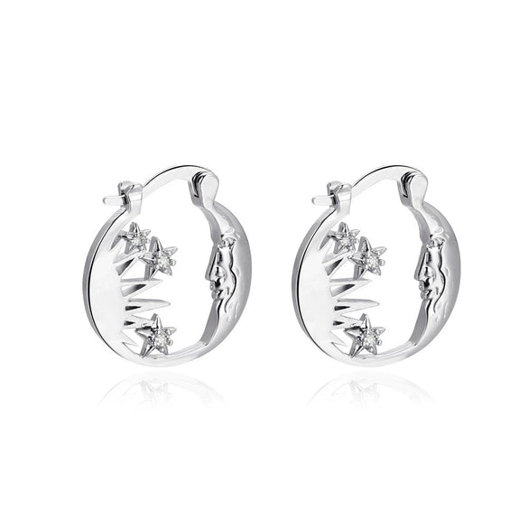 Women's Metal Geometric Sun Moon Earrings Alloy Electroplating