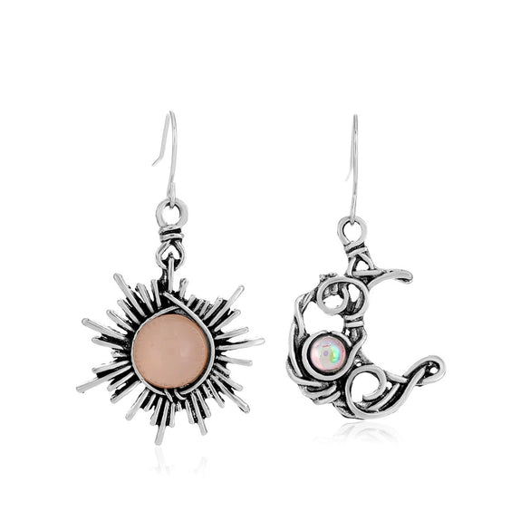 Women's Metal Geometric Sun Moon Earrings Alloy Electroplating