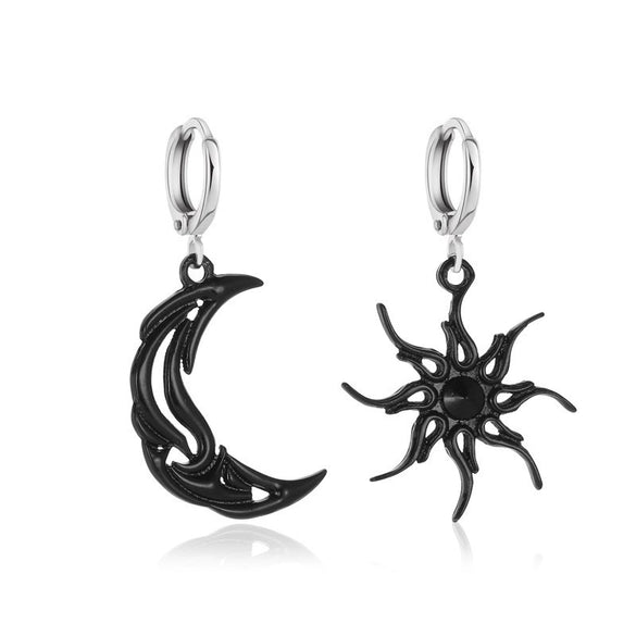Women's Metal Geometric Sun Moon Earrings Alloy Electroplating
