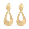 Women's Metal Geometric Water Drop Statement Earrings With Diamond Pattern And Long Dangle Design