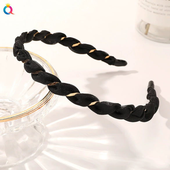 Women's Metal Handmade Hairband Hair Accessories Sweet Outgoing Candy Color Thin Bright Silk Yarn