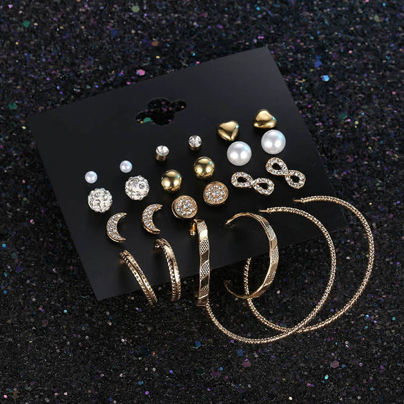 Women's Metal Heart Pattern Electroplated Earrings