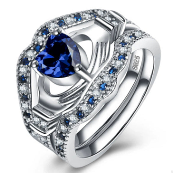 Women's Metal Heart Shape Geometric Microinlaid Ring Jewelry With Electroplating