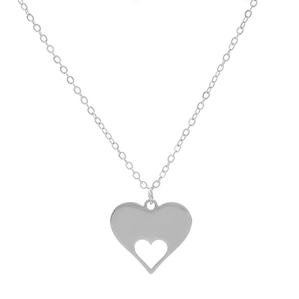 Women's Metal Heart Shaped Geometric Ins Style Electroplated Clavicle Chain Necklace