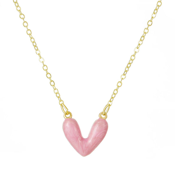 Women's Metal Heart Shaped Geometric Ins Style Electroplated Clavicle Chain Necklace