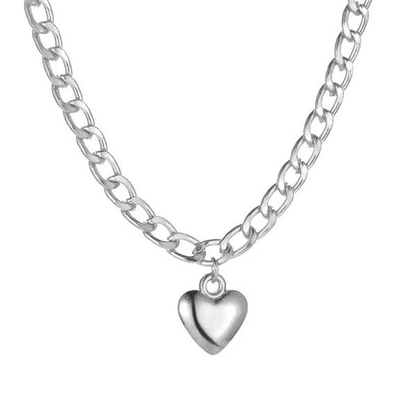 Women's Metal Heart Shaped Geometric Ins Style Electroplated Clavicle Chain Necklace