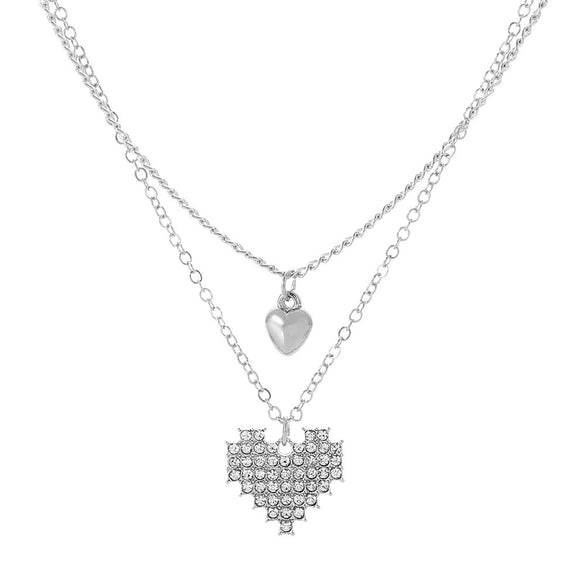 Women's Metal Heart Shaped Geometric Ins Style Electroplated Clavicle Chain Necklace