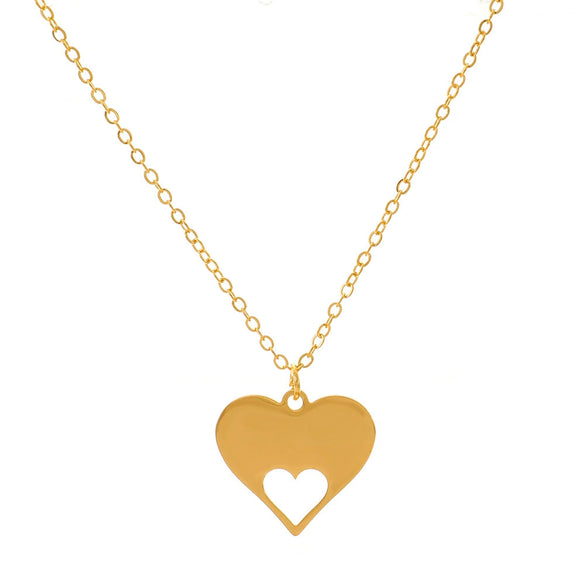Women's Metal Heart Shaped Geometric Ins Style Electroplated Clavicle Chain Necklace