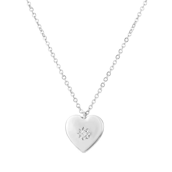 Women's Metal Heart Shaped Geometric Ins Style Electroplated Clavicle Chain Necklace