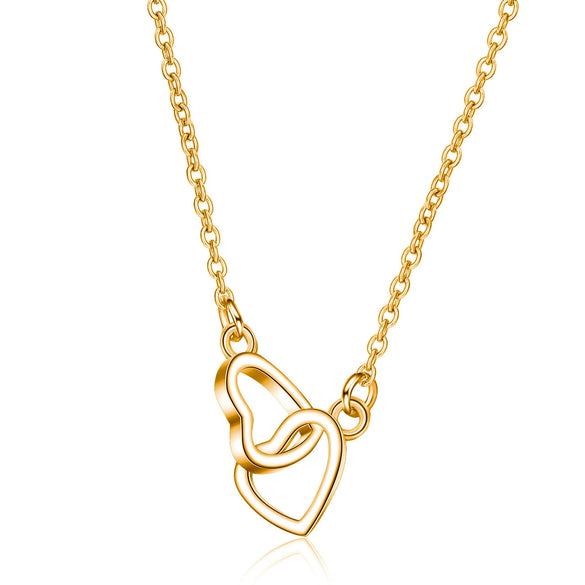 Women's Metal Heart Shaped Geometric Ins Style Electroplated Clavicle Chain Necklace