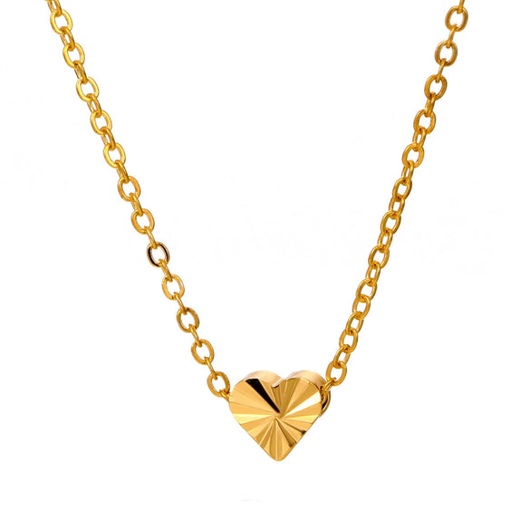 Women's Metal Heart Shaped Geometric Ins Style Electroplated Clavicle Chain Necklace