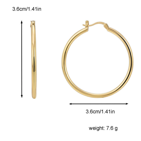 Women's Metal Hoop Earrings Gold Plated Geometric Retro Simple Style