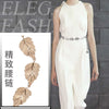 Women's Metal Leaf Waist Chain Belt With Alloy Hook Buckle Body Chain Dress Accessory