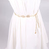 Women's Metal Leaf Waist Chain Belt With Alloy Hook Buckle Body Chain Dress Accessory