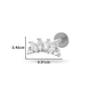 Women's Metal Love Flower Ear Bone Nail Puncture Jewelry Stainless Steel Copper Zircon Electroplating
