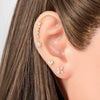 Women's Metal Love Flower Ear Bone Nail Puncture Jewelry Stainless Steel Copper Zircon Electroplating