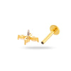 Women's Metal Love Flower Ear Bone Nail Puncture Jewelry Stainless Steel Copper Zircon Electroplating