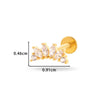 Women's Metal Love Flower Ear Bone Nail Puncture Jewelry Stainless Steel Copper Zircon Electroplating