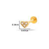 Women's Metal Love Flower Ear Bone Nail Puncture Jewelry Stainless Steel Copper Zircon Electroplating