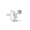 Women's Metal Love Flower Ear Bone Nail Puncture Jewelry Stainless Steel Copper Zircon Electroplating