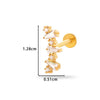 Women's Metal Love Flower Ear Bone Nail Puncture Jewelry Stainless Steel Copper Zircon Electroplating