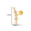 Women's Metal Love Flower Ear Bone Nail Puncture Jewelry Stainless Steel Copper Zircon Electroplating