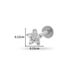 Women's Metal Love Flower Ear Bone Nail Puncture Jewelry Stainless Steel Copper Zircon Electroplating