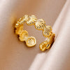 Women's Metal Ocean Beach Series Shell Starfish Ring Necklace Electroplated Jewelry