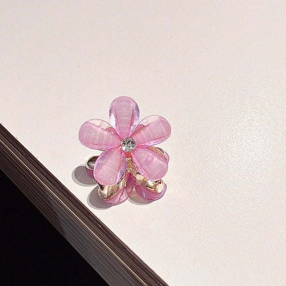 Women's Metal Plant Flower Electroplated Hair Gripper