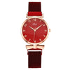 Women's Metal Quartz Watch With Round Dial Fashion Style Suction Iron Buckle
