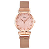 Women's Metal Quartz Watch With Round Dial Fashion Style Suction Iron Buckle