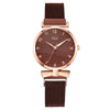 Women's Metal Quartz Watch With Round Dial Fashion Style Suction Iron Buckle