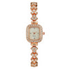 Women's Metal Rectangle Dial Quartz Watch With Diamond Encrusted And Fashion Style